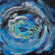 CALDERA V  -  80x100 cm, Pigmente und Acryl auf Leinwand