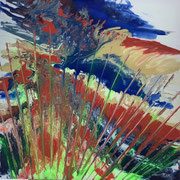 ERUPTION - 80x80 cm, Mischtechnik auf Leinwand
