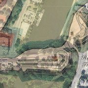 Seutter 1750: detail with aerial photo 1