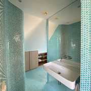 Badezimmer komplett neu .Sanitärarbeiten , Heizung , Fliesenleger , Trockenbauer , wo vorher kein Badezimmer war .
