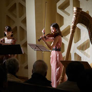 Hosokawa 60th Anniversary Concert. Yoshie Ueno (Fl), Midori Komachi (Vn), Naoko Yoshino (Hp)  Photo: Kaz Ishikawa
