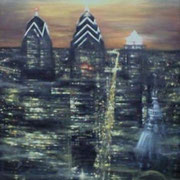 "PHILLY BY NIGHT" Oil on canvas, 60" X 48", 2004.