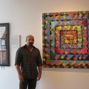 Standing in front of "SQUARE SPIN" at the Milou Gallery in Miami. 2008.