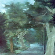 "RITTENHOUSE WEST" Oil on canvas, 60" X 36", 2003.