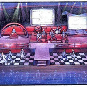 Set Design for MCI Networks "CLUB MCI" Messa, Intergalactic 57 Chevy Concept, Set Designer, Scenic Artist, Carpenter. 2000