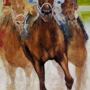 "Smarty Jones", Oil on canvas, 48" X 36"