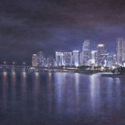 "MIAMI SKYLINE" Oil on canvas, 24" X 48", 2010.