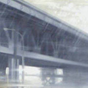 "BEN FRANKLIN BRIDGE/OLD CITY" Oil on canvas, 24" X 48", 2002.