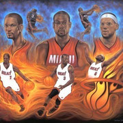 "Miami Heat "Caliente", Oil on canvas, 48" X 60", 2011.