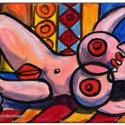 Oicasso Style Erotic Art/ Acryl auf Leinwand