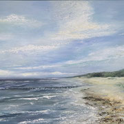 Strandspaziergang, Öl<br/>50x70cm, 2022