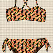Hibiscus Tiles girls bikini