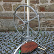 Prototyp des Reisespinnrads von Stahl&Wolle, Stand März/April 2019