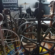Die Spinnrad-Herde ist bereit für das Wollfestival in Düsseldorf