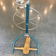 Das neue Reisespinnrad "Komplize" von Stahl&Wolle zum Probe spinnen :-)
