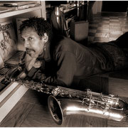 "Frank and Charlie", Frank Lowe (1943-2003), Manhattan Plaza, NYC 1992