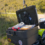 Picknick am Rande der Piste