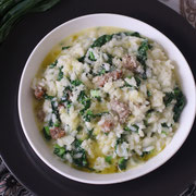 Risotto mit Salsiccia und Schwarzkohl.