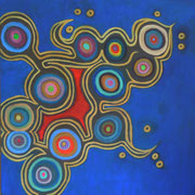 Circles #2, acrylic on canvas, 24 x 24"
