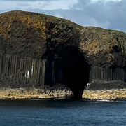 Island of Staffa - the columnar basalt formations mirror closely the same geomorphic pattern at "The Giant's Causeway" in Northern Ireland 82 miles away by sea