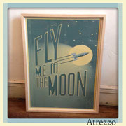 Cuadro Grande "Fly Me to the Moon " (sin vidrio) / REF: CUA-045 / 65 x 50 cms./ 1 unidad / Arriendo: $ 10.000 / Garantia: $ 35.000