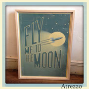 Cuadro Grande "Fly Me to the Moon " (sin vidrio) / REF: CUA-045 / 65 x 50 cms./ 1 unidad / Arriendo: $ 10.000 / Garantia: $ 35.000