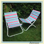 Sillas terraza tela rayada / 2 unidades  / Arriendo: $ 8.000  c/u / Garantía: $ 25.000 c/u