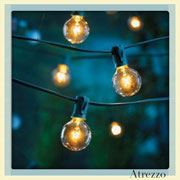 Guirnaldas Luces GLOBO (cable verde, con ampolletas) / REF: LAM- 031/ Medidas: cable 6,5 mts. largo (25 ampolletas) cada unidad / STOCK: 4 unidades / Arriendo: $ 15.000 cada una / Garantía: $ 45.000 c/u / Reposición ampolletas: $2.000 c/u   