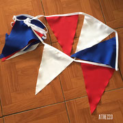 Banderines tricolor simples /medidas: 3 mts. largo/  4 unidades / Arriendo: $ 3.000 c/u / Garantía: $ 15.000