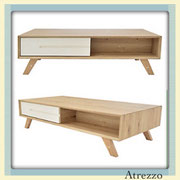 Mesa de Centro Madera bicolor / 1 unidad / Medidas:  Largo: 120 cms. x Ancho: 60 cms. x Alto: 35 cms. / Arriendo: $ 35.000 / Garantía: $ 140.000