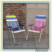 SILLAS VINTAGE ALUMINIO PVC COLORES (AZUL Y FUCSIA)  (REF: MUE-049) 2 UNIDADES / ARRIENDO: $10.000. C/U / GARANTIA: $30.000 C/U