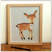 Cuadro pequeño CERVATILLO / REF: CUA-070 / 30 x 25 cms./ 1 unidad / Arriendo: $ 3.000 / Garantía: $ 10.000