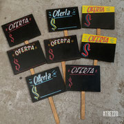 MINI PIZARRAS FERIA / 8 UNIDADES / 15X20 CMS / ARRIENDO: $2.000 C/U / GARANTÍA: $6.000 C/U