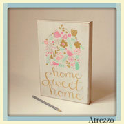 Cuadro madera Home Sweet Home / REF: CUA-051 / 20 x 30 cms./ 1 unidad / Arriendo: $ 4.000 / Garantiía: $ 12.000