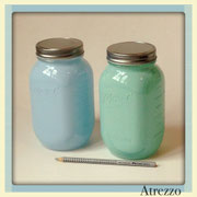 FRASCOS VIDRIO COLOR (CELESTE Y MENTA) / REF: COC-0 / 2 unidades / Arriendo: $ 2.000 C/U  / Garantía: $ 5.000 c/u
