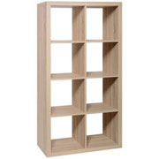 Estante Basic 8 Cubos, color madera  / 1 unidad / Medidas: Alto: 146 cms. x Ancho: 76 cms. x Fondo: 39 cms. / Arriendo: $ 25.000 / Garantía: $ 80.000