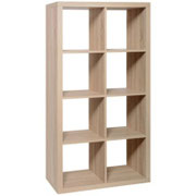 Estante Basic 8 Cubos, color madera  / 1 unidad / Medidas: Alto: 146 cms. x Ancho: 76 cms. x Fondo: 39 cms. / Arriendo: $ 25.000 / Garantía: $ 80.000