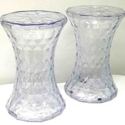 PISOS METACRILATO TRANSPARENTE (REF: VAR-024) / 2 UNIDADES / Medidas: 46 cms. alto x 30 cms diámetro / ARRIENDO: $ 8.000 C/U / GARANTIA: $35.000 C/U