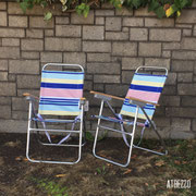 Silla Playa tela rayada  / 1 unidad  / Arriendo: $ 12.000 / Garantía: $ 45.000
