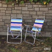 Silla Playa tela rayada  / 1 unidad  / Arriendo: $ 12.000 / Garantía: $ 45.000