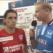 Moderation, Moderator Urs Sahli aus Bern @ Arena TV FC Thun (Stockhorn Arena) Interview Nelson Ferreira