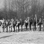 The first ski patrol at Caberfae.