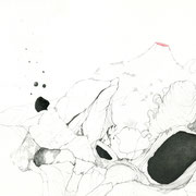 Sin título, serie La Colmena, grafito y mina roja sobre papel Basic, 50x70 cm.