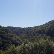 Paysages de gorges inattendu entre Eymoutiers et la Vienne, très encaissée.