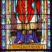 Le vitrail de saint Martin - église de Peyrat-le-Château, restauré par F. Chigot.
