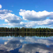 Blick von der Huskyfarm aus / Lapplands Drag