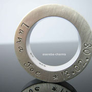 Massiver Sterlingsilber-Ring mit Gravur von Name & Datum, z.B. zur Taufe
