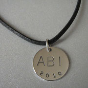Abi-Anhänger aus 925 Silber mit Gravur