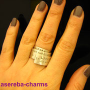 Breiter Poetry-Ring mit persönlichem Zitat / Gedicht (Sterlingsilber)