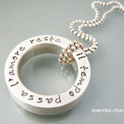 Massiver, schwerer Statement-Ring aus 925er Silber an Kugelkette